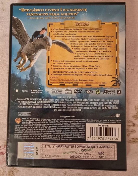 DVD edição especial harry Potter e o prisioneiro de azkaban