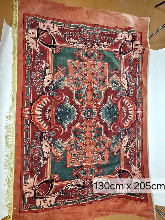 stary secesyjny welurowy kilim, obrus, narzuta