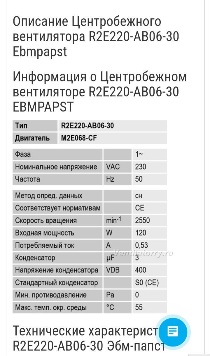 R2E220-AB06-30  вентилятор