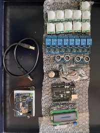 Arduino, LCD keypad, EasyVR, relay, PIR, gas