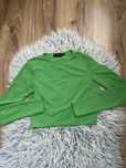 Zielony crop top z długim rękawem bluzka