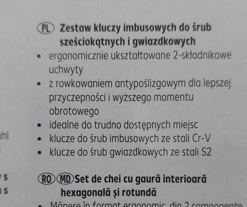 Klucze imbusowe z kulką i torx MyProject w walizce 16 szt.