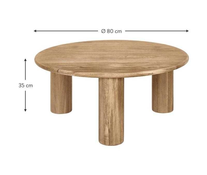 Okrągły stolik kawowy z drewna dębowego Didi Ø80H35cm