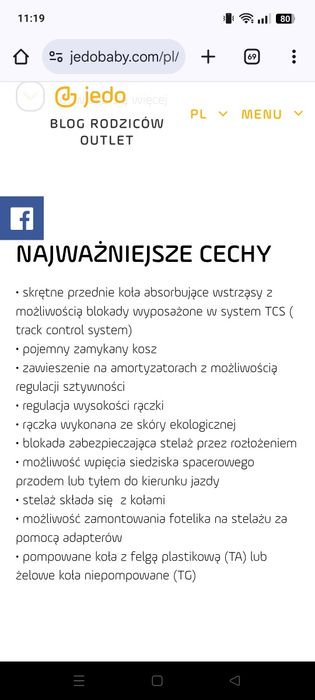 Sprzedam wózek 3w1 Jedo Koda +Fotelik samochodowy
