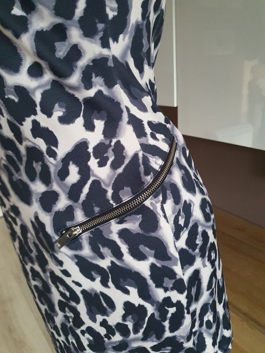 Sukienka,długi rękaw, panterka,Zara