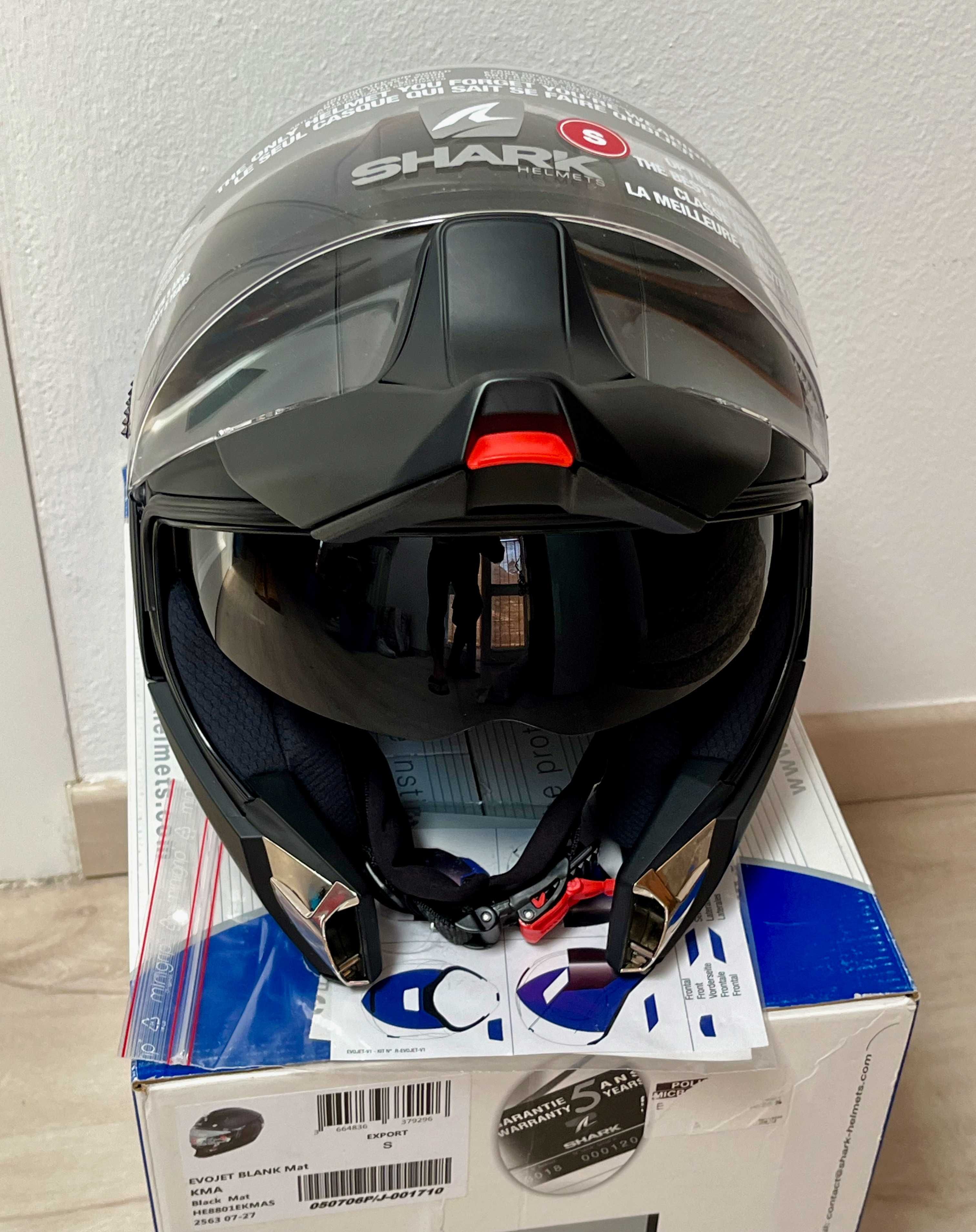 Capacete Modular/Jet NOVO Shark Evojet Matt Black,37% Desconto. Tam S
