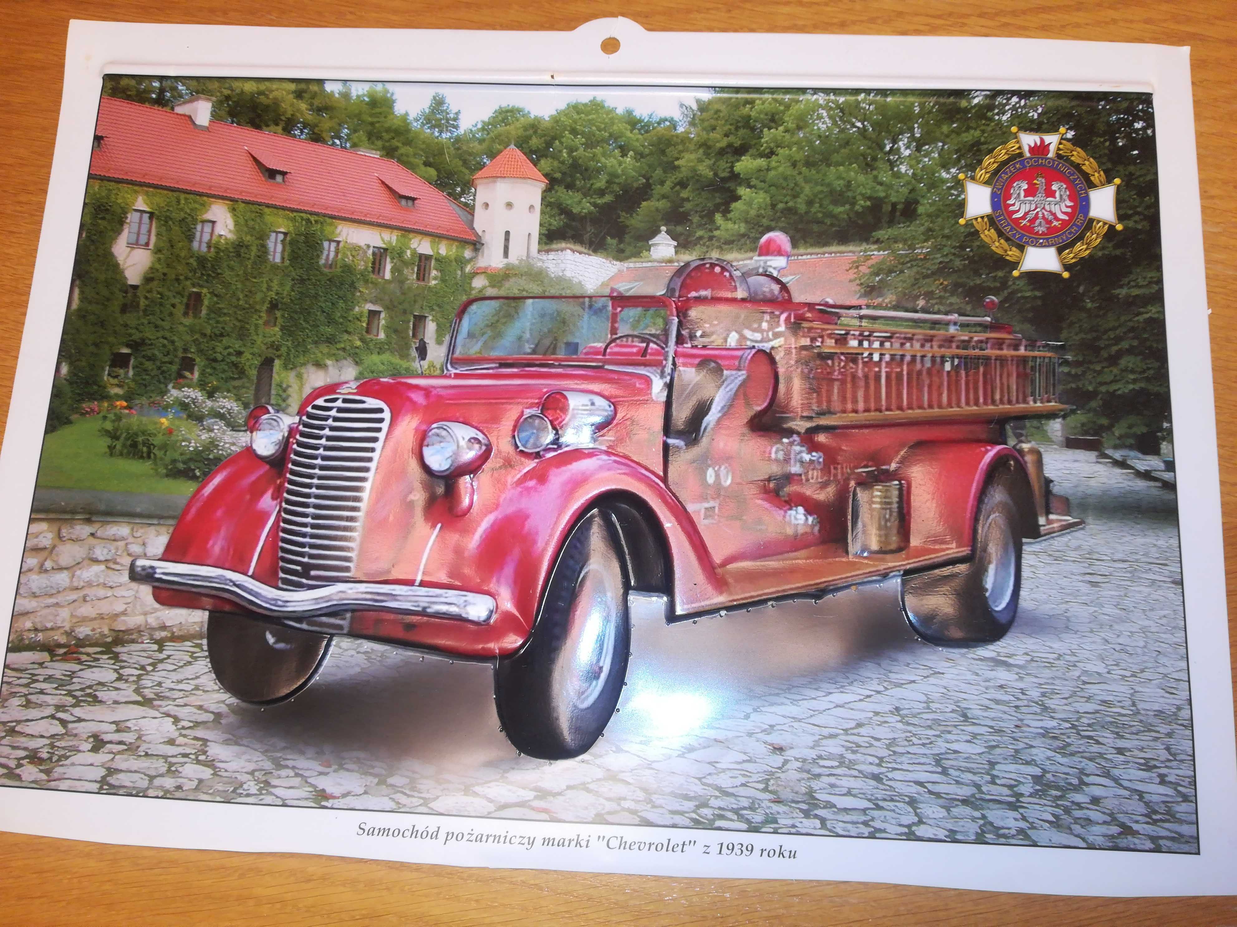 Plakat plastikowy wypukły samochod zabytkowy 1939 r. Straż pożarna
