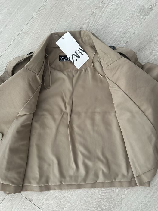 Тренч zara XS/S/M вкорочений тренч zara чорний піджак zara куртка zara