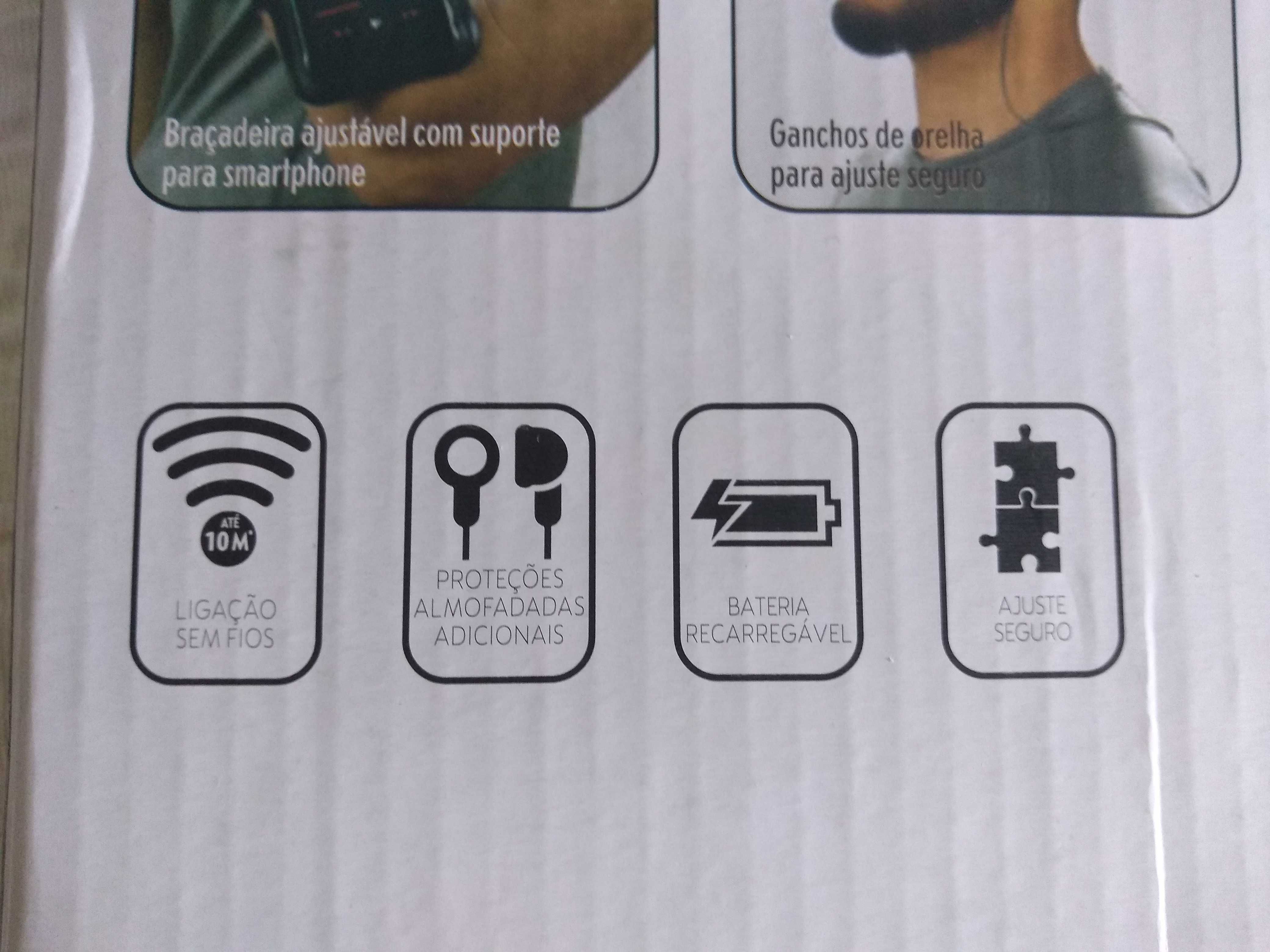 Pack desportivo de auriculares s/fio e braçadeira, NOVO!