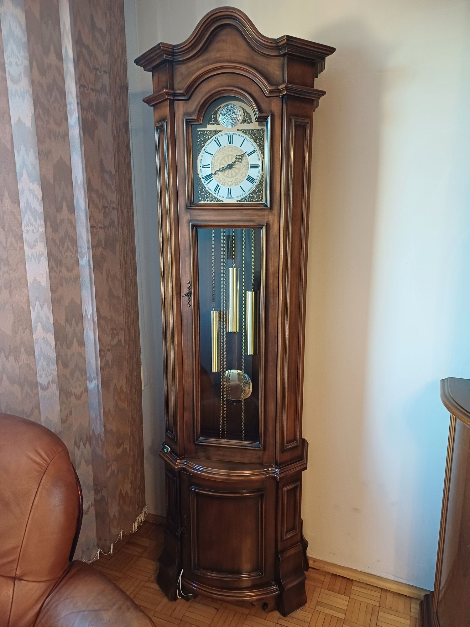 Zegar tempus fugit drewniany