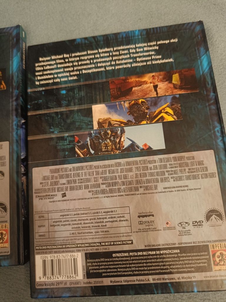 Transformers tom 1 i 2 dvd + książka o filmie