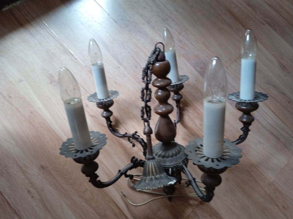 Żyrandol PRL 5-ramienny