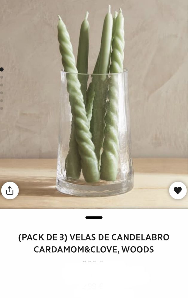 (PACK DE 3) Velas De Candelabro CARDAMOM&CLOVE, WOODS Zara Home NOVO