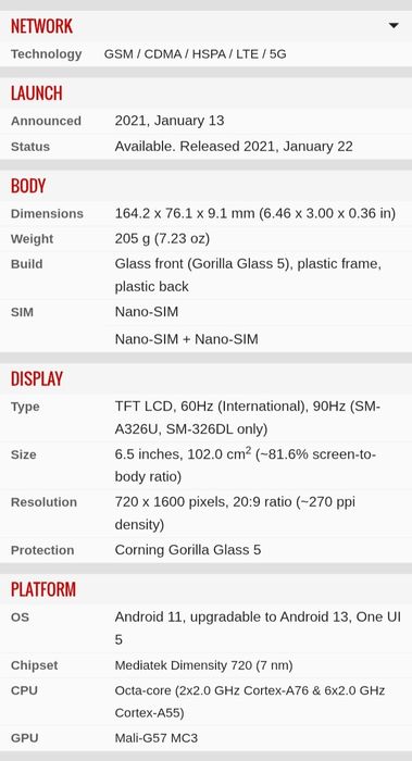 Samsung Galaxy A32 5G