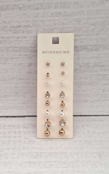 Kolczyki damskie Kolczyki sztyfty z brylantami 8 szt Accessories