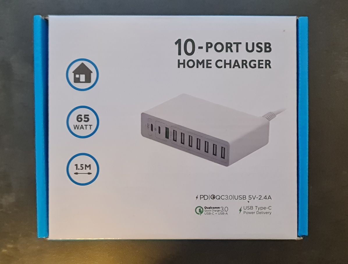 Ładowarka 10x port USB USB C PD QC