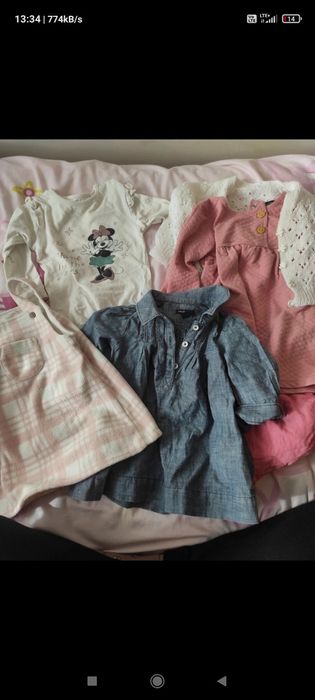 90SZTUK  Wielka paka ubranek dla dziewczynki – rozmiary ok. 74–80