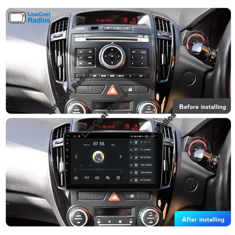 (NOVO) Rádio ANDROID 2DIN • KIA Ceed (2007 a 2012) • GPS WiFi BT