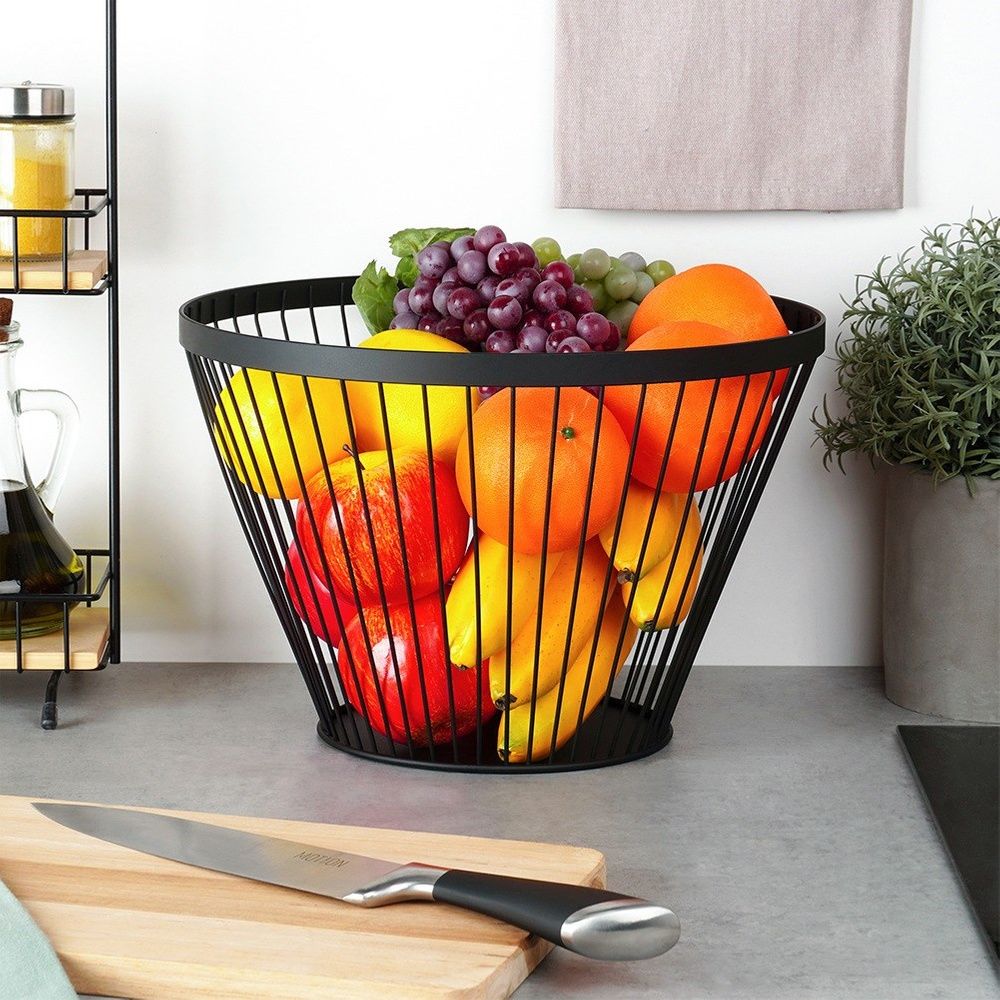 Koszyk na owoce metalowy czarny MISTY 30 cm