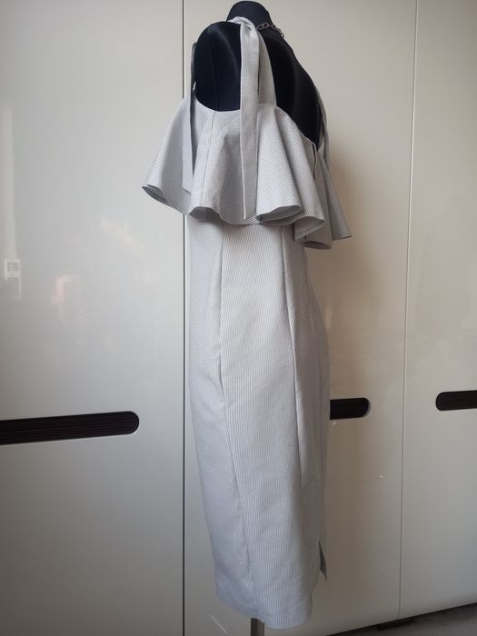 Sukienka KeïKeï Pretty 40, L szara srebrna bez rękawów elegancka