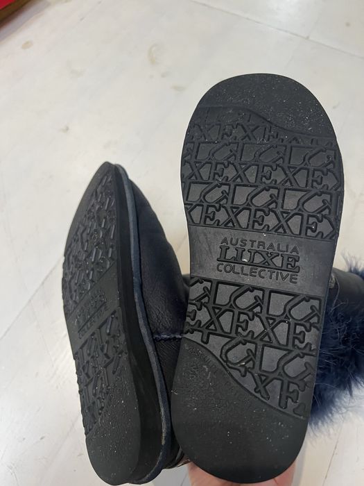 Australian Ugg з пір’ями, шкіра темно-сині