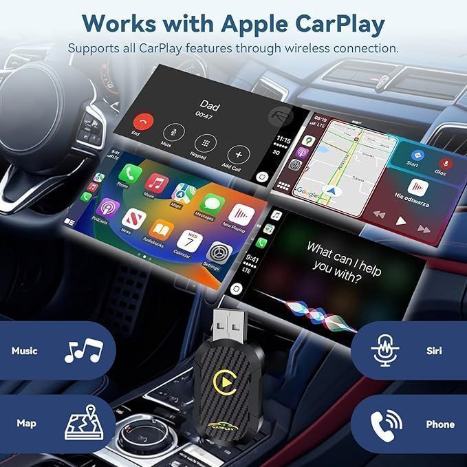 Bezprzewodowy Adapter Carplay 2024 Ulepszony