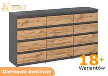 Komoda Szafka Loft 12 Szuflad Szary Wotan Tania Darmowa Dostawa