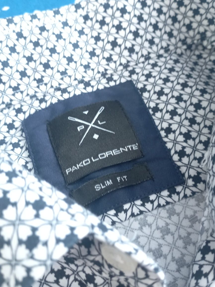 wzorzysta męska koszula Pako Lorente slim fit na szczupłego mężczyznę
