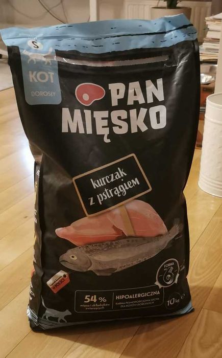 Pan Mięsko - Kurczak z pstrągiem chrupki 10 kg dla kota