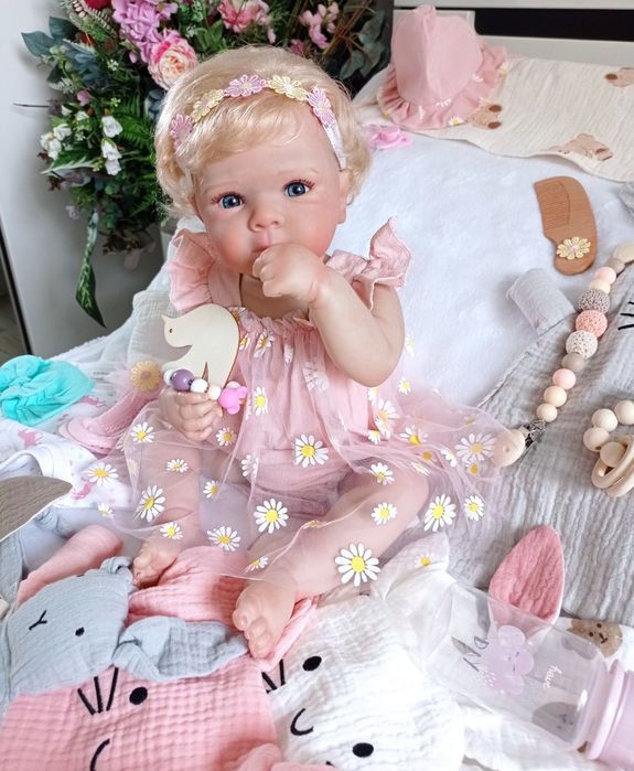 Lalka w typie reborn z wyprawką prezent lala cała winylowa blondynka