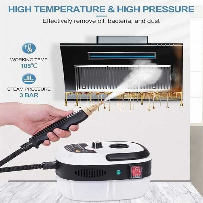 Myjka Parowa 2500 W z 3 różnymi główkami szczotek