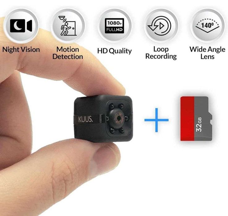 Мікро камера KUUS C1 з аудіо та відео, 32 ГБ пам яті, нічне бачення.