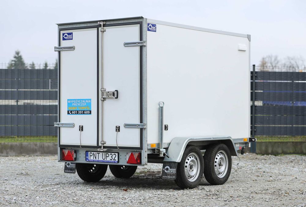 Przyczepa kontener furgon do wynajęcia DMC 750 kg na kat. B od 30 zł!