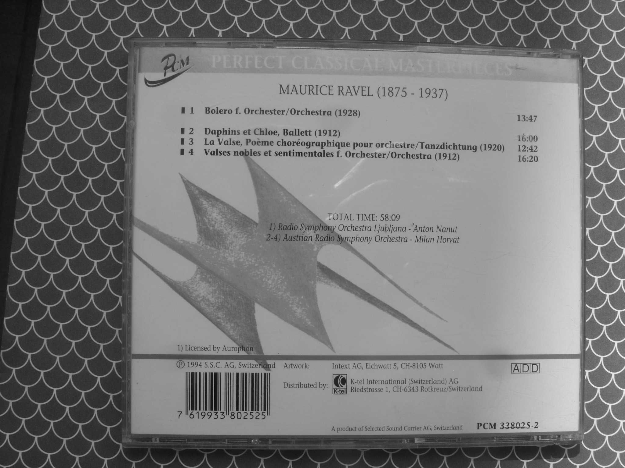 Plyta cd; MAUFICE RAVEI--BOLERO, 1994 rok.