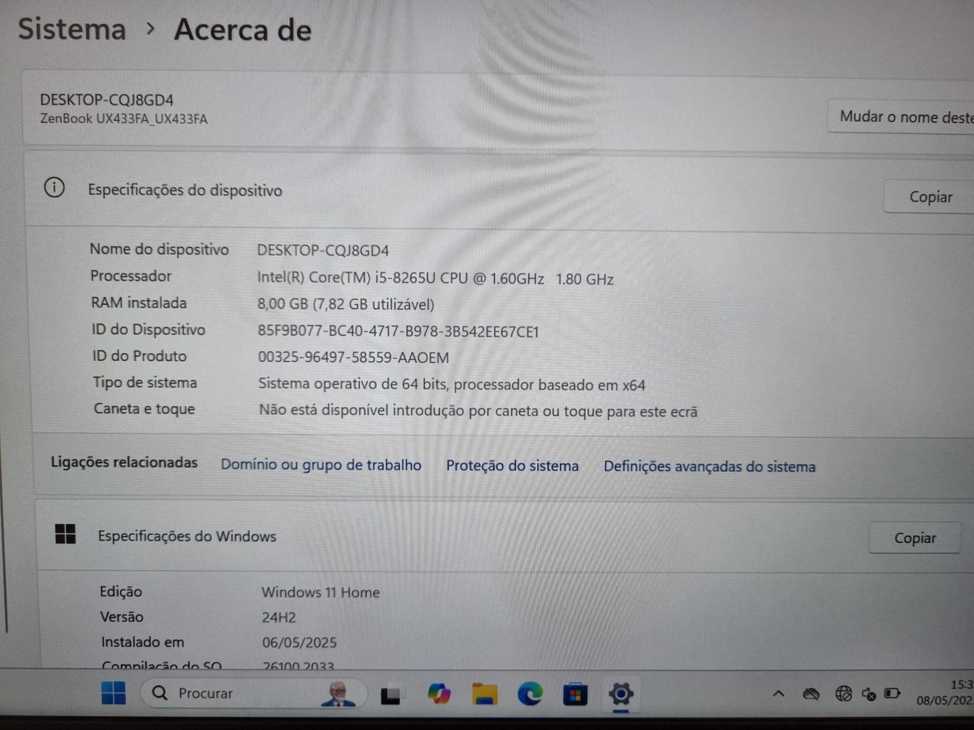 Portátil Asus Zenbook UX433F