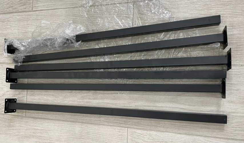 Ніжка меблева квадратна 800xd25 мм Чорна метал