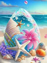 морской звезда ракушка берег алмазная вышивка мозаика 30х40 подарок