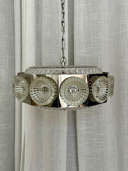 Lampa kryształowa Carl Fagerlund Szwecja lata 60