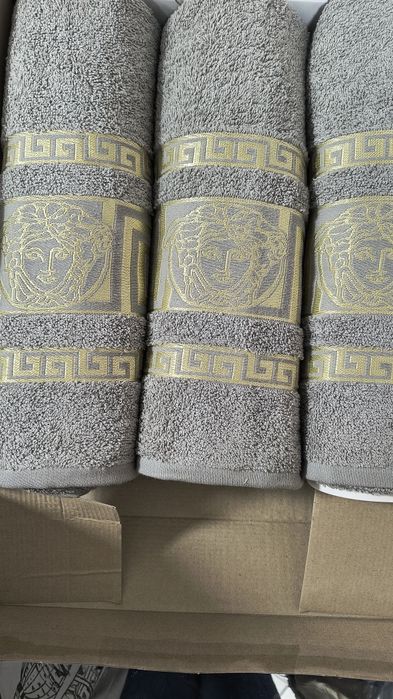 Ręczniki komplet 3częściowy bawełniane wzór grecki meduza