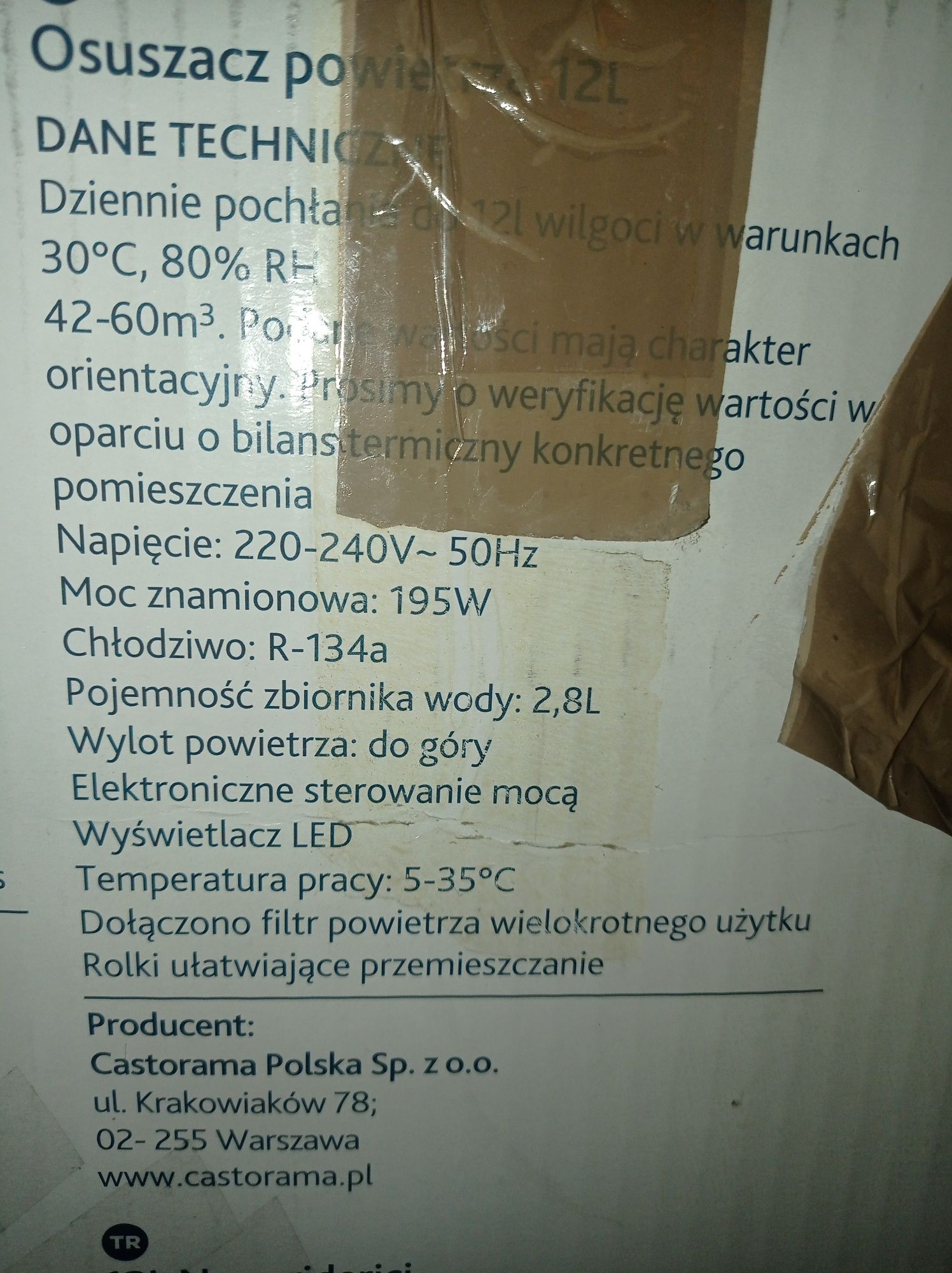 Osuszacz 12l/24godz 195W kompresorowy