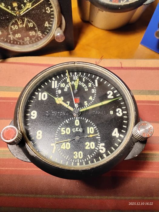zegar lotniczy ACZS-1M calkem sprawny ZAPLOMBOWANY