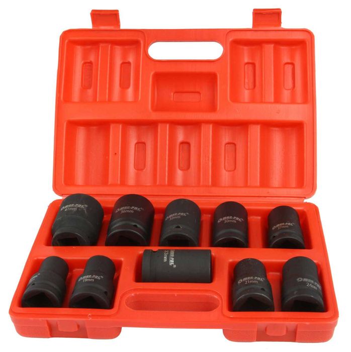 Klucze nasadowe udarowe 1" 17-41mm zestaw nasadek udarowych 10sztuk