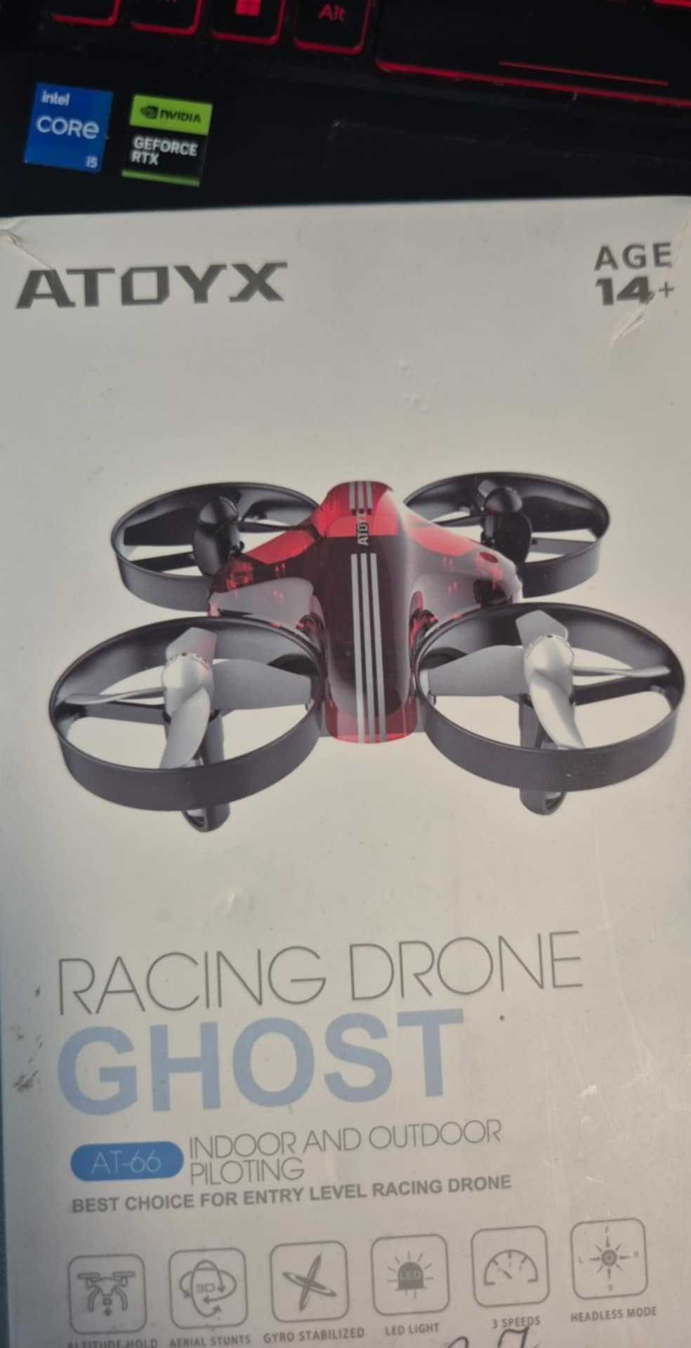 Mini dron dla dziecka osłonięte  śmigła Uwaga 1 obręcz uszkodzona