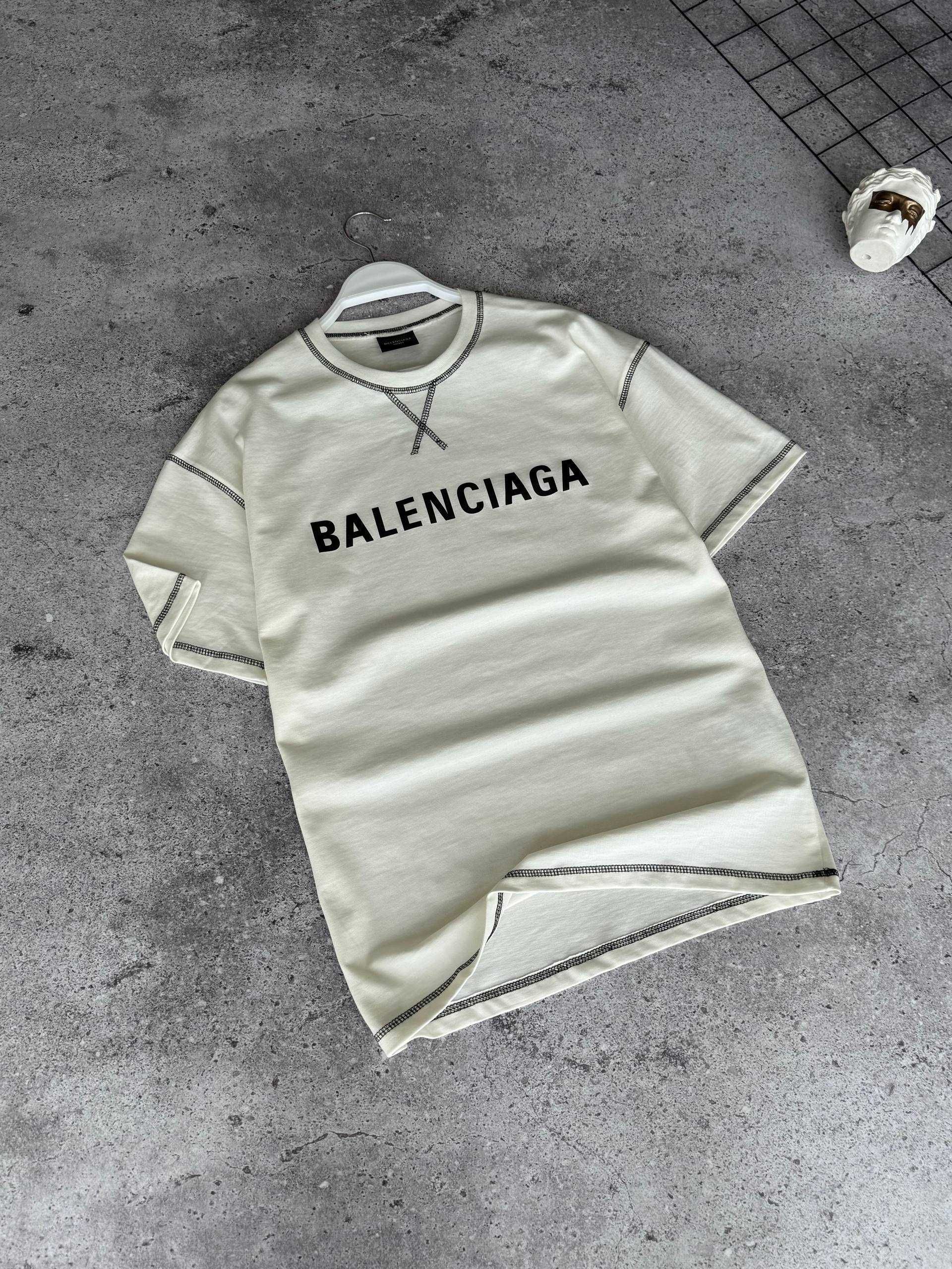 Футболка Balenciaga premium оверсайз з qr-code та бірками i57/7431