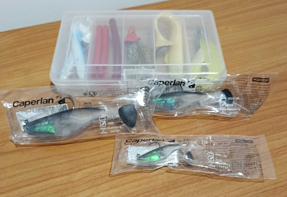Cana pesca Spinning nova 2.4m com carreto + amostras novas oferta