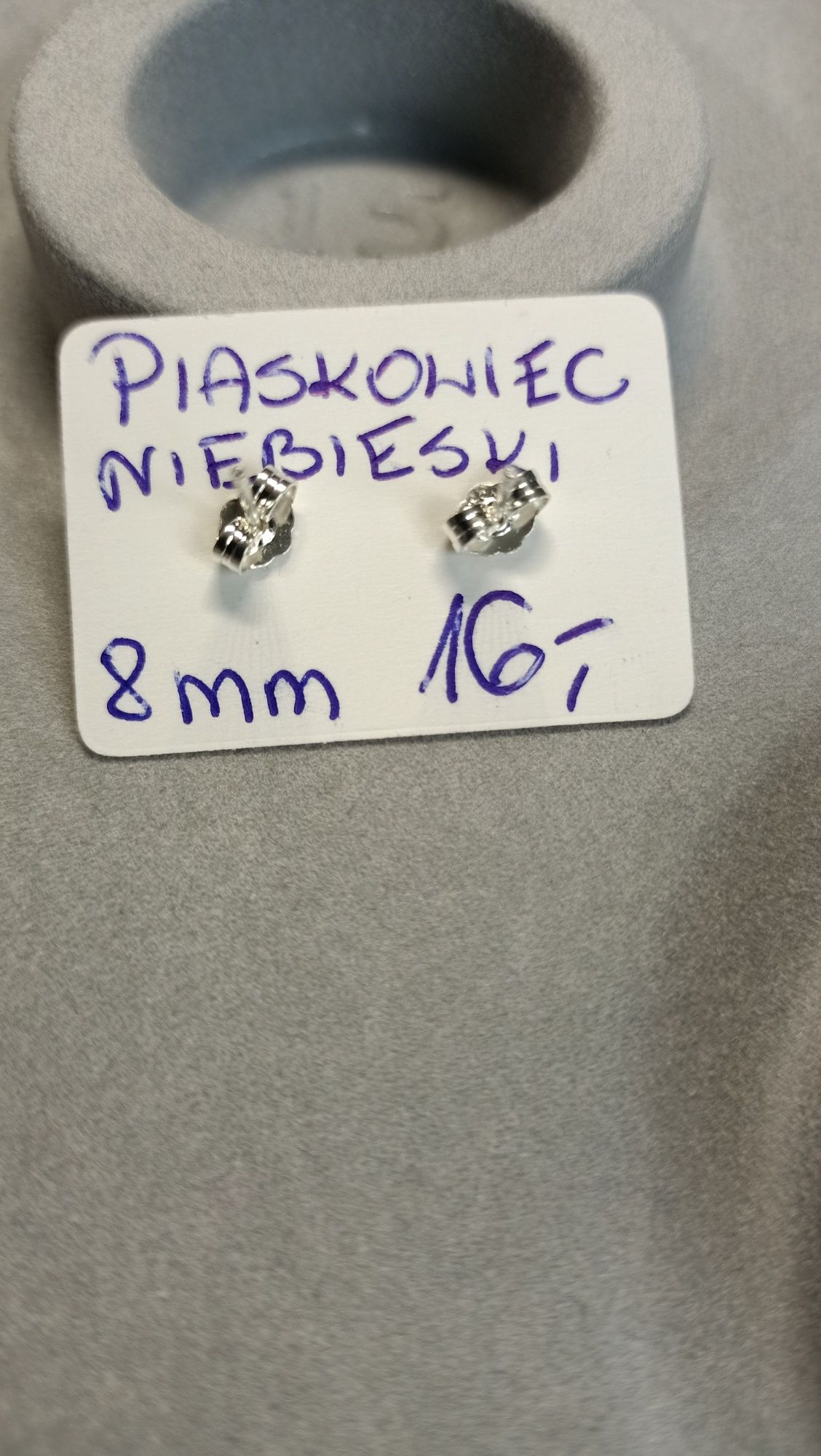 Kolczyki z naturalnym kamieniem Piaskowca niebieskiego