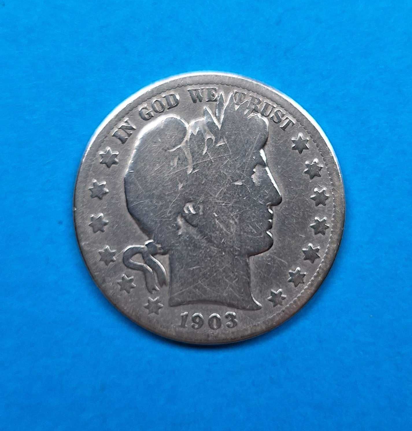 USA pół dolara, Half Dollar Barber rok 1903 O, srebro 0,900