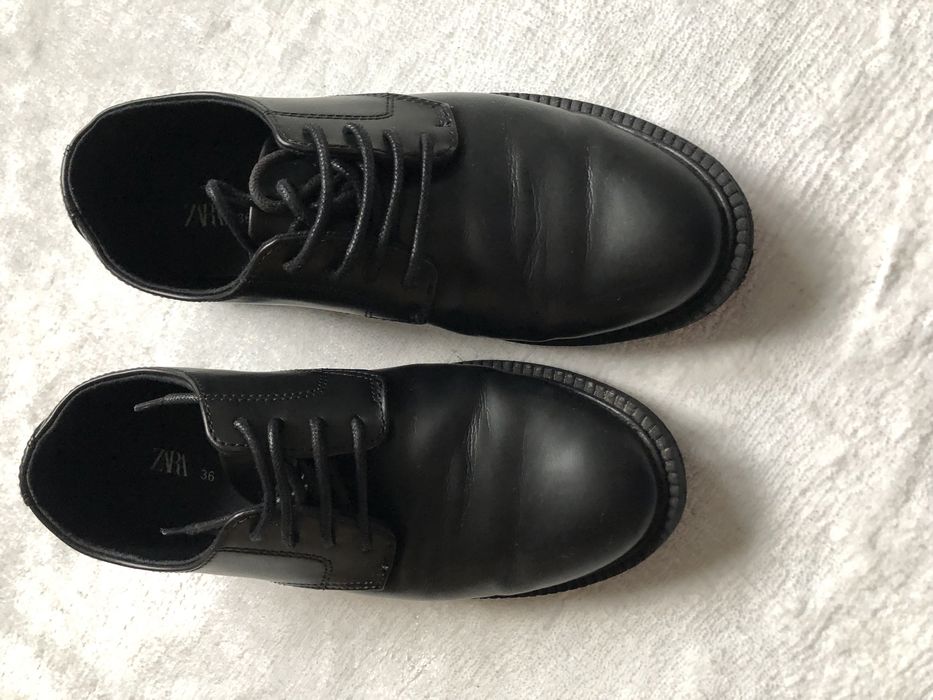 Zara czarne eleganckie buty wizytowe wesele okazja 36 czarne