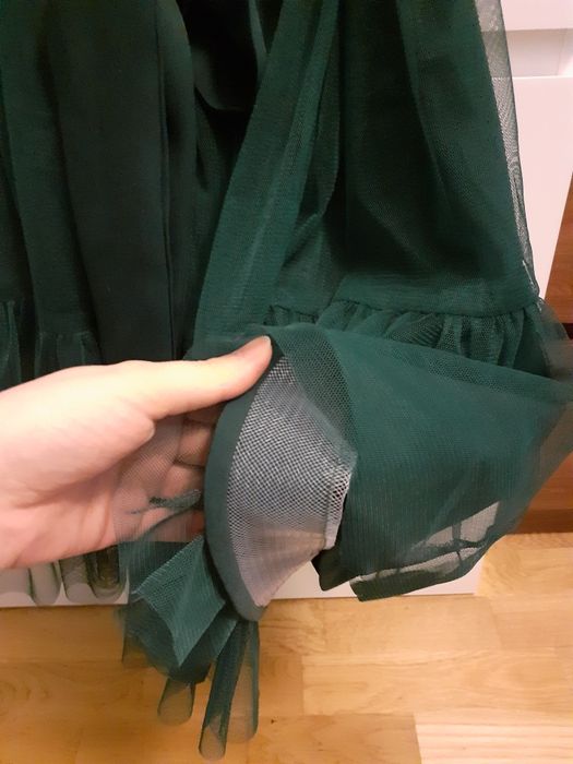 Sukienka na ramiączkach, butelkowa zieleń