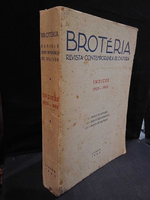 Brotéria - Revista Contemporânea de Cultura (Índices 1925/1962)
